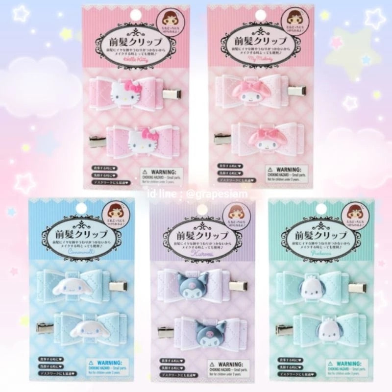 Sanrio 2-Piece Hair Clip Set (Quilted Ribbon)