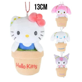 Sanrio Flower Pot Plant Plush Keychain
