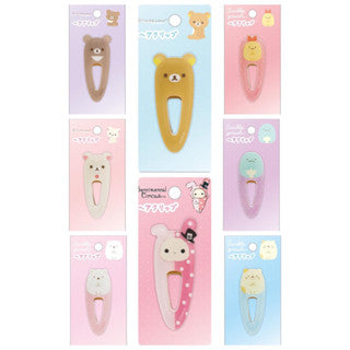 San-X hair clip collection: Rilakkuma, Sumikko, Sentimental Circus